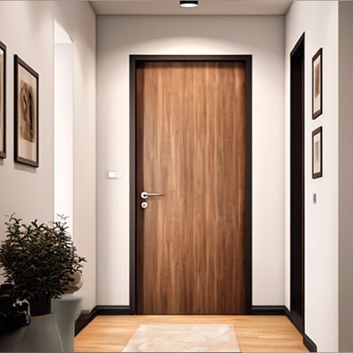 Puertas Metálicas con acabo de madera